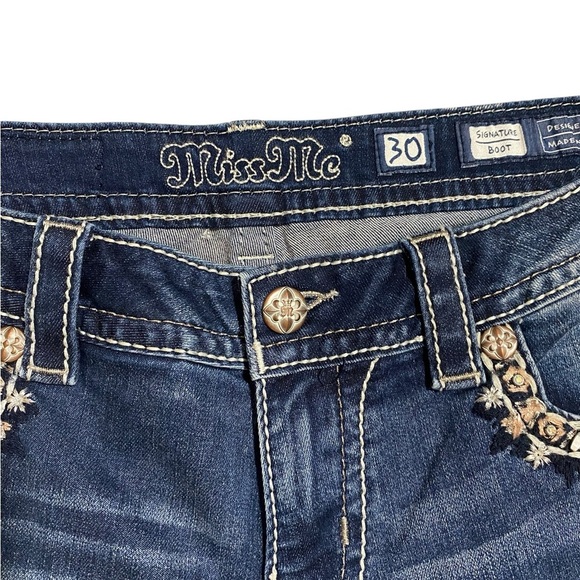 Women's Miss Me Blue Jeans with Silver Details - Picture 2 of 14